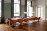 Bild von Skovby SM55 Esszimmerstuhl mit Drehfuß, Höhe: 78 cm – Calvados-Leder/Schwarzes Aluminium