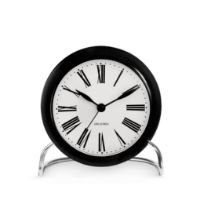 Bild von Arne Jacobsen Tischuhr im römischen Stil, Ø: 11 cm – Schwarz/Weiß