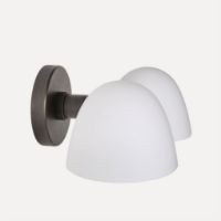 Bild von Handgefertigte Doppelwandleuchte, Höhe: 10 cm – Stein-/Weißes Opalglas