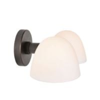 Bild von Handgefertigte Doppelwandleuchte, Höhe: 10 cm – Stein-/Weißes Opalglas