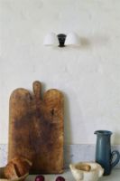 Bild von Handgefertigte Doppelwandleuchte, Höhe: 10 cm – Stein-/Weißes Opalglas