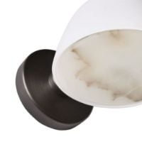 Bild von Handgefertigte Wandleuchte „Fuse“, Höhe: 10 cm – Stein-/Weißes Opalglas
...