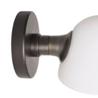 Bild von Handgefertigte Wandleuchte „Fuse“, Höhe: 10 cm – Stein-/Weißes Opalglas
...