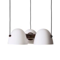 Bild von Handgefertigter dreifacher Anhänger, Höhe: 10 cm – Stein/Weißes Opalglas