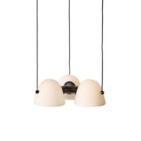 Bild von Handgefertigter dreifacher Anhänger, Höhe: 10 cm – Stein/Weißes Opalglas