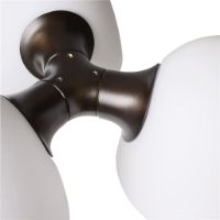 Bild von Handgefertigter dreifacher Anhänger, Höhe: 10 cm – Stein/Weißes Opalglas