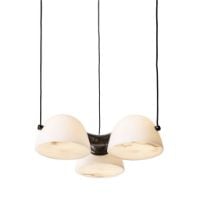 Bild von Handgefertigter dreifacher Anhänger, Höhe: 10 cm – Stein/Weißes Opalglas