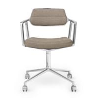 Bild von Vipp 453 Drehstuhl + Stuhl m. Räder – Aluminium/Dunkler Sand