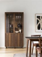 Bild von Skovby Vitrine SM410 H: 192 cm – Lackiertes Walnussholz