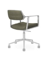 Bild von Vipp 453+ Swivel Stuhl mit Rollen – Aluminium/Bosco Green Leder