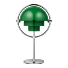 Bild von GUBI x Jacobsen Furniture Multi-Lite Limited Special Edition Tragbare Lampe H: 30 cm - Chrom/Kleegrün