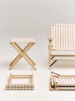 Bild von HAY Klapphocker für den Außenbereich B: 40 cm - Beige/Rot gestreift