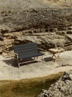 Bild von HAY Outdoor Market Sofa Hynde B: 107 cm - Schwarz/Beige gestreift