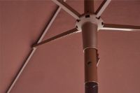 Bild von HAY Terrazza Sonnenschirm, quadratisch, 240 x 240 cm – Cremeweiß/Burgunderrot

