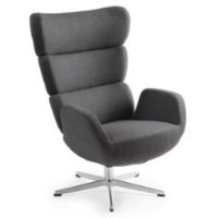 Bild von Conform Turtle Sessel SH: 42 cm – Anthrazit/Aluminium