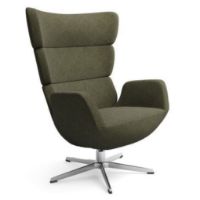 Bild von Conform Turtle Sessel SH: 42 cm – Olivgrün/Aluminium