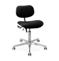 Bild von Vermund VL66 Bürostuhl – Chrom/Schwarzes Leder