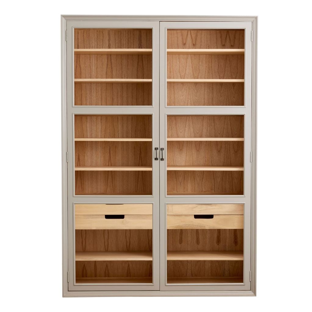 Bild von Nordal Viva Vitrine mit 2 Türen, Höhe: 210 cm – Holz/Grau