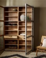 Bild von Nordal Viva Vitrine mit 2 Türen, Höhe: 210 cm – Holz/Grau