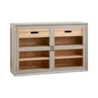 Bild von Nordal Viva Vitrine niedrig mit 2 Türen, Höhe: 96,5 cm - Holz/Grau