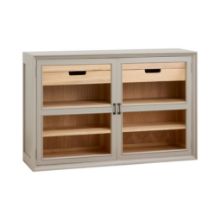 Bild von Nordal Viva Vitrine niedrig mit 2 Türen, Höhe: 96,5 cm - Holz/Grau