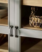 Bild von Nordal Viva Vitrine niedrig mit 2 Türen, Höhe: 96,5 cm - Holz/Grau