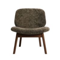 Bild von Ro Collection Pandora Lounge Sitz und Rückenlehne gepolstert - Geräucherte Eiche/Schafsfell Sahara