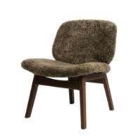 Bild von Ro Collection Pandora Lounge Sitz und Rückenlehne gepolstert - Geräucherte Eiche/Schafsfell Sahara