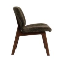 Bild von Ro Collection Pandora Lounge Sitz und Rückenlehne gepolstert - Geräucherte Eiche/Schafsfell Sahara