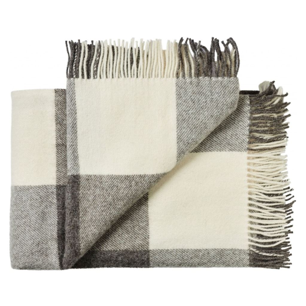 Bild von Silkeborg Wollspinnerei Ærø Plaid 140x240 cm - Grauweiß