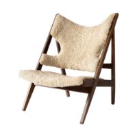 Bild von Audo Copenhagen Strick-Loungesessel Schaffell - Dunkel gebeizte Eiche/Natur