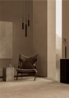 Bild von Audo Copenhagen Strick-Loungesessel – Eiche Natur/Dunes Camel Leder