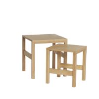 Bild von Hübsch Puzzle Square Beistelltisch 40x40 cm - Blau/Grün/Bordeaux