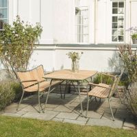 Bild von Mandalay Marguerit Gartenbank, Länge: 143 cm – Teak/Olivgrün