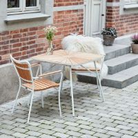 Bild von Mandalay Marguerit Gartentisch 83x83 cm - Teak/Weiß