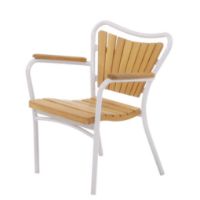 Bild von Mandalay Marguerit Kinderstuhl, Höhe: 47 cm – Teak/Weiß
