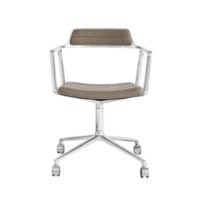 Bild von Vipp 452 Drehstuhl mit Rollen – Aluminium/Dunkelsand