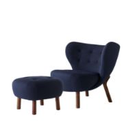 Bild von &Tradition Little Petra VB1 Lounge Chair & ATD1 Pouf - Oiled Walnut/Vidar 554