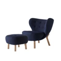 Bild von &Tradition Little Petra VB1 Lounge Chair & ATD1 Pouf - Oiled Oak/Vidar 554
