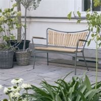 Bild von Mandalay Marguerit Gartenbank L: 112 cm - Teak/Olivgrün