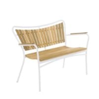 Bild von Mandalay Marguerit Gartenbank L: 112 cm – Teak/Weiß