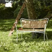 Bild von Mandalay Marguerit Gartenbank L: 112 cm – Teak/Weiß