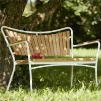 Bild von Mandalay Marguerit Gartenbank L: 112 cm – Teak/Weiß