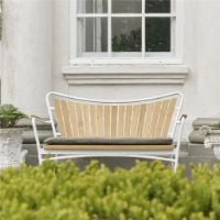 Bild von Mandalay Marguerit Gartenbank L: 112 cm – Teak/Weiß