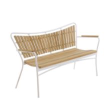 Bild von Mandalay Marguerit Gartenbank L: 143 cm – Teak/Weiß