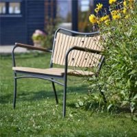 Bild von Mandalay Marguerit Gartenbank L: 112 cm – Teak/Anthrazit