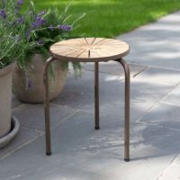 Bild von Mandalay Marguerit Hocker Ø: 32 cm - Teak/Mocca