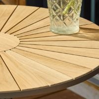 Bild von Mandalay Marguerit Cafétisch Ø: 70 cm inkl. 2 Gartenstühle Gartenmöbel-Set – Teak/Mocca