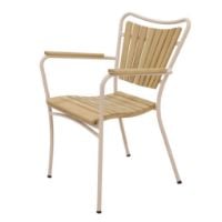 Bild von Mandalay Marguerit Gartenstuhl H: 83 cm - Teak/Taupe