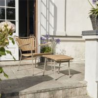 Bild von Mandalay Marguerit Fußhocker H: 40 cm - Teak/Taupe